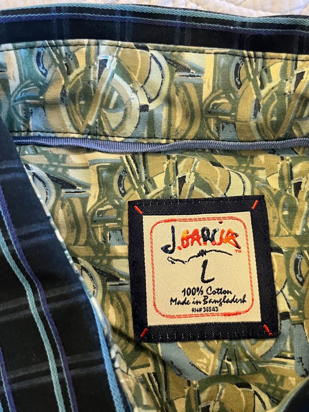 JERRY GARCIA SZ LARGE 100% COTTON LS CASUAL SHIRT
